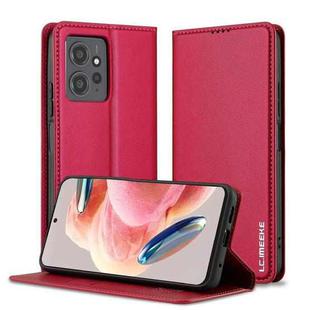 For Redmi Note 12 4G Global LC.IMEEKE L1 Series Frosted Fine Texture PU Phone Case(Red)