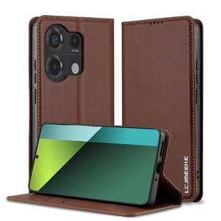 For Redmi Note 13 Pro 4G LC.IMEEKE L1 Series Frosted Fine Texture PU Phone Case(Brown)