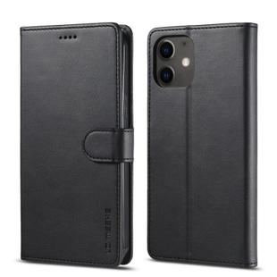 For iPhone 12 / 12 Pro LC.IMEEKE Calf Texture Horizontal Flip Leather Case with Holder & Card Slots & Wallet(Black)