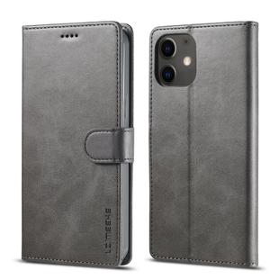 For iPhone 12 / 12 Pro LC.IMEEKE Calf Texture Horizontal Flip Leather Case with Holder & Card Slots & Wallet(Grey)