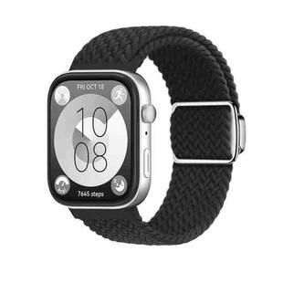 For Huawei Watch Fit3 Nylon Loop Magnetic Buckle Watch Band(Black)