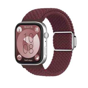 For Huawei Watch Fit3 Nylon Loop Magnetic Buckle Watch Band(Wine Red)