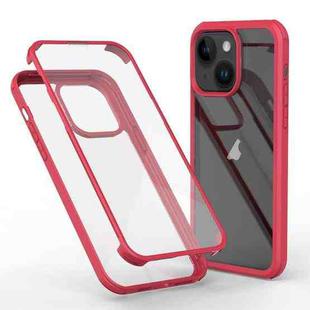 For iPhone 14 Plus Double-sided Plastic Glass Phone Protective Case(Red)