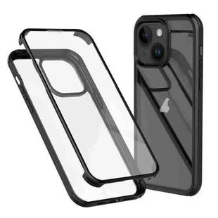 For iPhone 14 Double-sided Plastic Glass Phone Protective Case(Black)