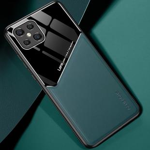 For OPPO A92s All-inclusive Leather + Organic Glass Protective Case with Metal Iron Sheet(Green)