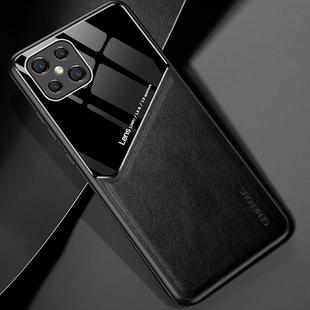 For OPPO A92s All-inclusive Leather + Organic Glass Protective Case with Metal Iron Sheet(Black)