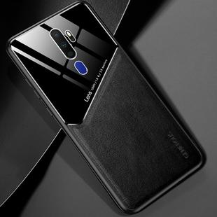 For OPPO A11x / A9(2020) All-inclusive Leather + Organic Glass Protective Case with Metal Iron Sheet(Black)