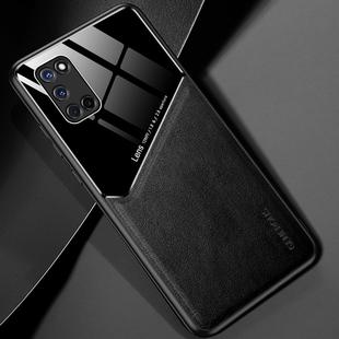For OPPO A52 All-inclusive Leather + Organic Glass Protective Case with Metal Iron Sheet(Black)