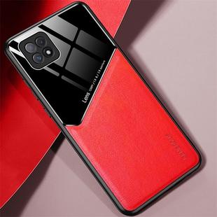 For OPPO A72 All-inclusive Leather + Organic Glass Protective Case with Metal Iron Sheet(Red)
