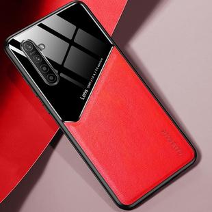 For OPPO Realme X2 All-inclusive Leather + Organic Glass Protective Case with Metal Iron Sheet(Red)