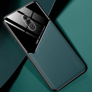 For OPPO Reno All-inclusive Leather + Organic Glass Protective Case with Metal Iron Sheet(Green)