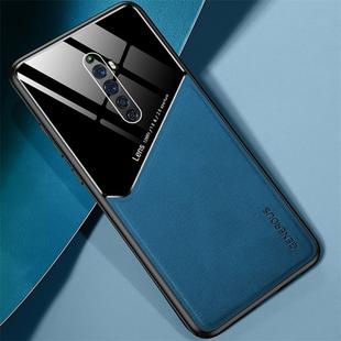 For OPPO Reno 2 Z All-inclusive Leather + Organic Glass Protective Case with Metal Iron Sheet(Royal Blue)
