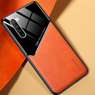 For OPPO Reno 3 All-inclusive Leather + Organic Glass Protective Case with Metal Iron Sheet(Yellow)