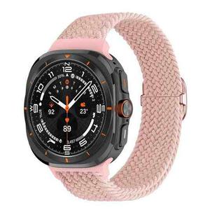 For Samsung Galaxy Watch Ultra 47mm Slide Buckle Nylon Braided Watch Band(Pink Sand)