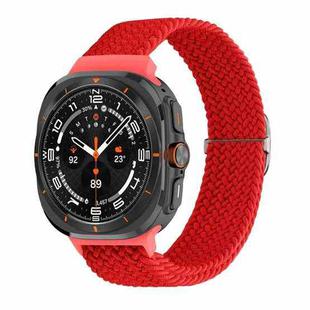 For Samsung Galaxy Watch Ultra 47mm Slide Buckle Nylon Braided Watch Band(Red)