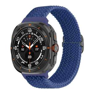 For Samsung Galaxy Watch Ultra 47mm Slide Buckle Nylon Braided Watch Band(Blue)