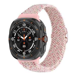 For Samsung Galaxy Watch Ultra 47mm Slide Buckle Nylon Braided Watch Band(Starlight Pink)