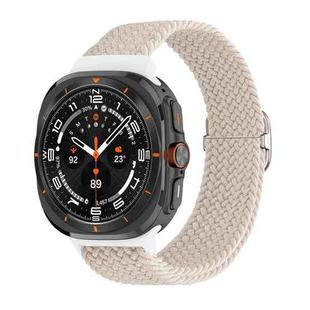 For Samsung Galaxy Watch Ultra 47mm Slide Buckle Nylon Braided Watch Band(Starlight)