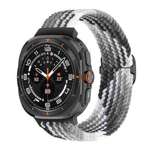 For Samsung Galaxy Watch Ultra 47mm Slide Buckle Nylon Braided Watch Band(Colorful Black)