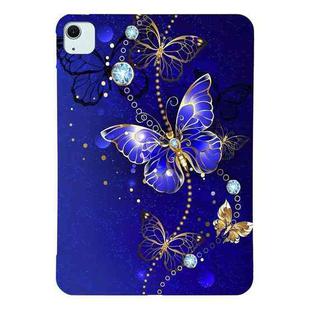 For iPad Air 11 2024 Color Painting Pattern Smart Tablet TPU Case(Blue Butterfly)