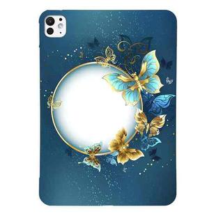 For iPad Pro 11 2024 Color Painting Pattern Smart Tablet TPU Case(Butterfly Circle)