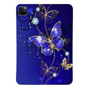 For iPad Pro 11 2022 / 2021 / 2020 Color Painting Pattern Smart Tablet TPU Case(Blue Butterfly)