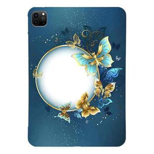 For iPad Pro 11 2022 / 2021 / 2020 Color Painting Pattern Smart Tablet TPU Case(Butterfly Circle)