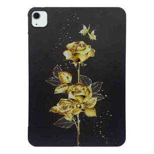 For iPad Air 10.9 2022 / 2020 Color Painting Pattern Smart Tablet TPU Case(Golden Rose)