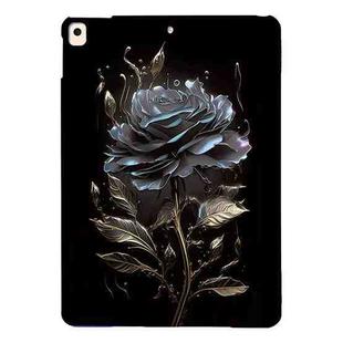 For iPad 10.2 2021 / 2020 / 2019 Color Painting Pattern Smart Tablet TPU Case(Black Rose)