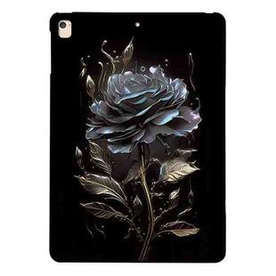 For iPad Air / Air 2 / 9.7 2017 / 2018 Color Painting Pattern Smart Tablet TPU Case(Black Rose)