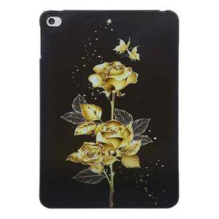 For iPad mini 5 / 4 Color Painting Pattern Smart Tablet TPU Case(Golden Rose)