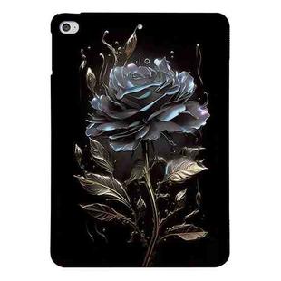 For iPad mini 5 / 4 Color Painting Pattern Smart Tablet TPU Case(Black Rose)