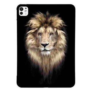 For iPad Pro 13 2024 Color Painting Pattern Smart Tablet TPU Case(Lion)