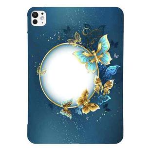 For iPad Pro 13 2024 Color Painting Pattern Smart Tablet TPU Case(Butterfly Circle)