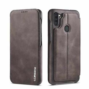 For Samsung Galaxy A11 EU Version LC.IMEEKE Hon Ancient Series Horizontal Flip Leather Case with Holder & Card Slot(Coffee)