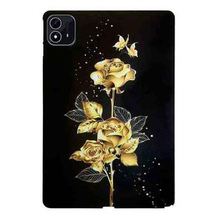 For itel Pad One Color Painting Pattern Smart Tablet TPU Case(Golden Rose)