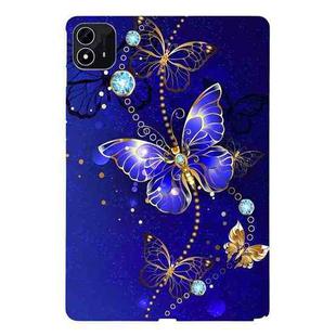 For itel Pad One Color Painting Pattern Smart Tablet TPU Case(Blue Butterfly)