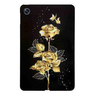 For OPPO Pad Air Golden Rose Pattern Smart Tablet TPU Case(Black)