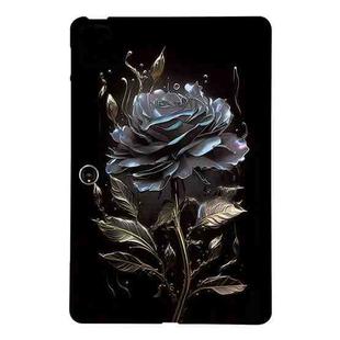 For OPPO Pad Neo / Pad Air2 Color Painting Pattern Smart Tablet TPU Case(Black Rose)