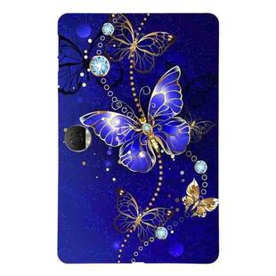 For Honor Pad 9 Color Painting Pattern Smart Tablet TPU Case(Blue Butterfly)