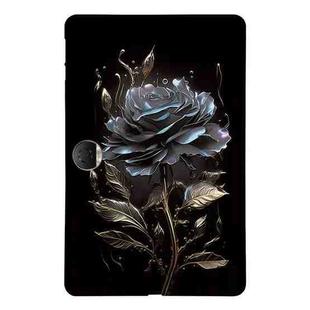 For Honor Pad 9 Color Painting Pattern Smart Tablet TPU Case(Black Rose)