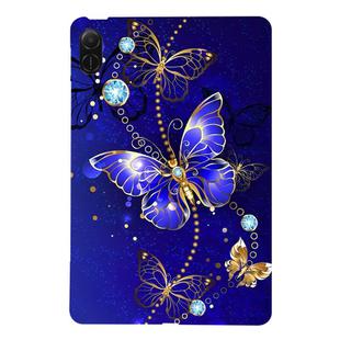 For Honor Pad X8a Color Painting Pattern Smart Tablet TPU Case(Blue Butterfly)