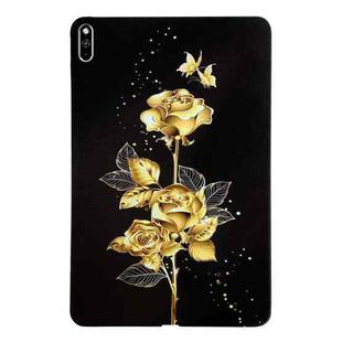 For Huawei MatePad Pro 10.8 2021 Color Painting Pattern Smart Tablet TPU Case(Golden Rose)