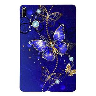 For Huawei MatePad Pro 10.8 2021 Color Painting Pattern Smart Tablet TPU Case(Blue Butterfly)