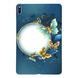 For Huawei MatePad Pro 10.8 2021 Color Painting Pattern Smart Tablet TPU Case(Butterfly Circle)