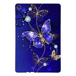 For Huawei MatePad T 10s Color Painting Pattern Smart Tablet TPU Case(Blue Butterfly)