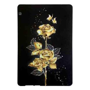 For Huawei MediaPad T5 Color Painting Pattern Smart Tablet TPU Case(Golden Rose)