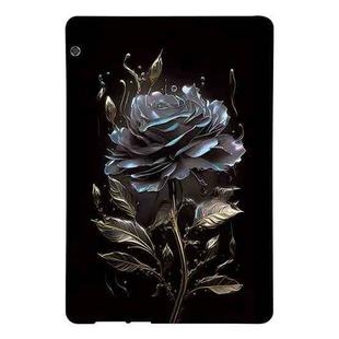 For Huawei MediaPad T5 Color Painting Pattern Smart Tablet TPU Case(Black Rose)