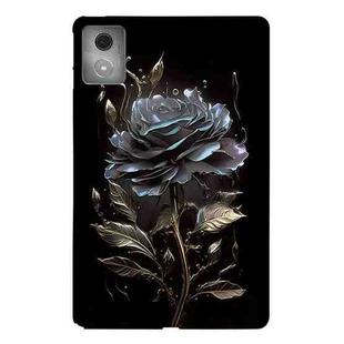 For Lenovo Tab K11 Plus Color Painting Pattern Smart Tablet TPU Case(Black Rose)