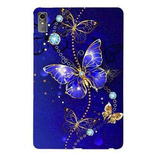 For Lenovo Tab M10 5G 2023 Color Painting Pattern Smart Tablet TPU Case(Blue Butterfly)